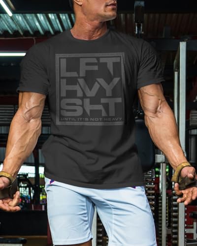 Gymish Lifestyle LFT HVY SHT Mens Bodybuilding T-Shirts Graphic Tees Short Sleeve Workout Shirt3