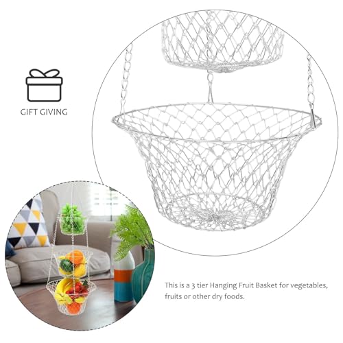 Centro de mesa frutero de tres niveles para pared estilo hamaca 3
