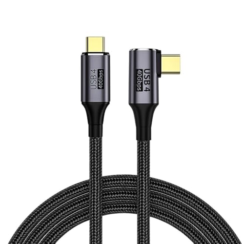 100W 40Gbps 8K USB 4 Type C to C �P�[�u���������e���r�f�[�^�r�f�I�p(1m,Elbow)