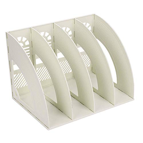 Classeur de bureau, SAYEEC Sturdy Desktop Magazine à 4 sections Supports en plastique Cadres Diviseurs de fichiers Présentoir pour classeurs de documents Affichage et rangement Boîte de rangement
