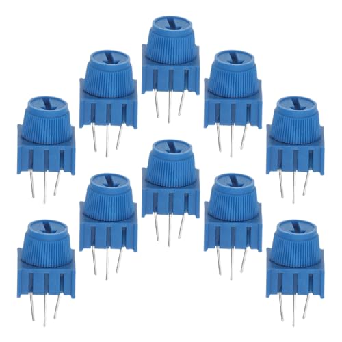 Image of JUMPLAWN 10pcs 1k Ohm Trim Potentiometer with Knob 3386p-1-102 Adjustable Micro-level Tuning Potentiometers for Voltage Control and Industrial Machines