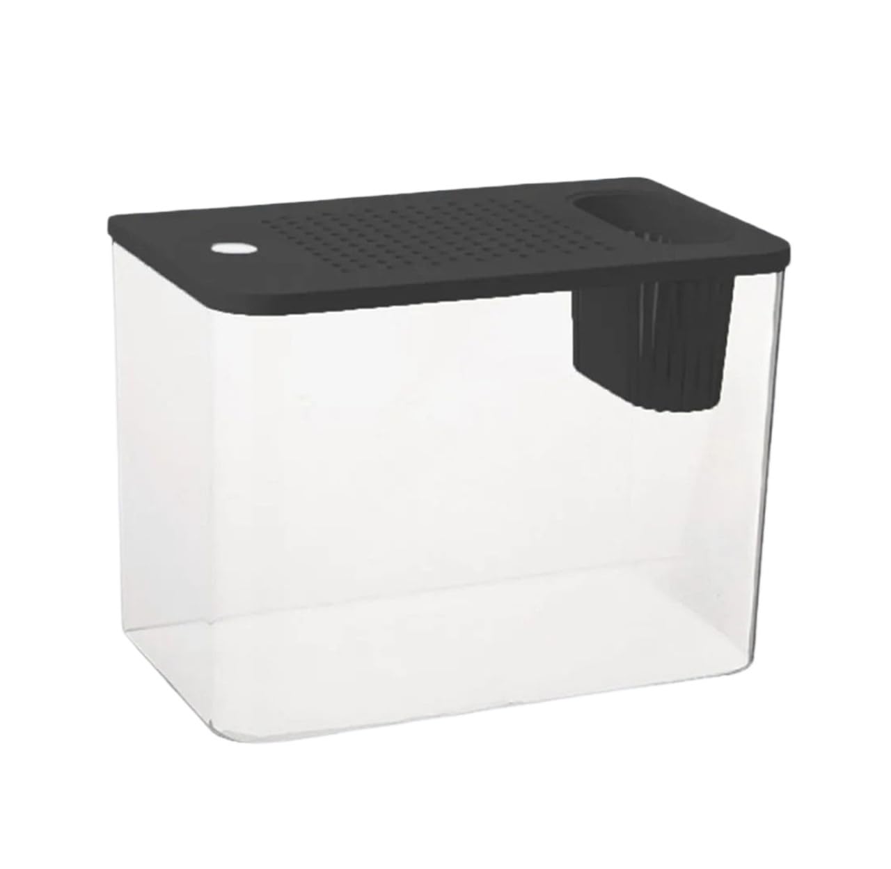 Genérico Caja cría Transparente Reptiles pequeños Animales acuáticos | Tanque transparente for alimentación y crianza de hogares temporales for pequeños terrarios y criaturas acuáticas.(Black Lid)