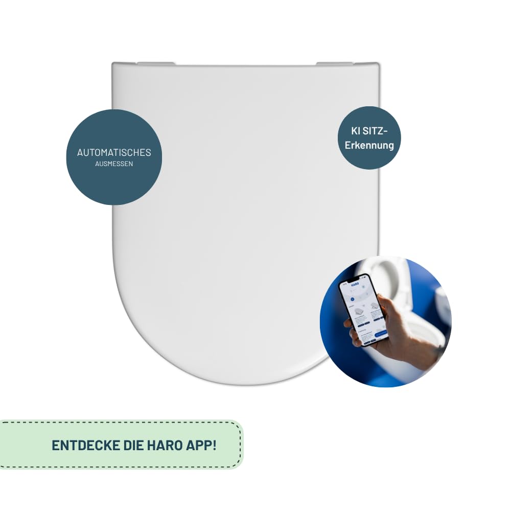 HARO Samar D-Shape WC-Sitz Weiß aus Duroplast mit Absenkautomatik