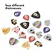 Pick Geek Guitar Pick Set | 18 Cool Custom Assorted Guitar Picks | for your Electric, Acoustic, or Bass Guitar | 5 Different Shapes and Thicknesses | Presented in a Luxury Metal Pocket Box