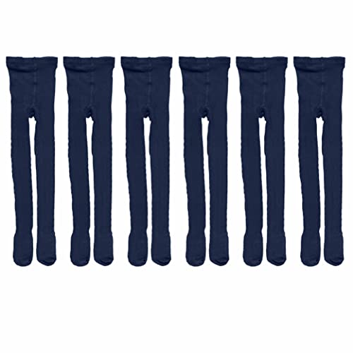 6 Pack Girls Stockings Footed Tights Toddler Ballet Dance Pantyhose Uniform Navy