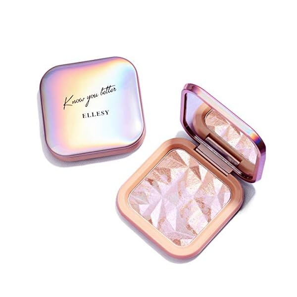 ELESSY Highlighter Makeup Palette Long Lasting Face Highlighter Powder Shimmer Highlight Palette Suit All Skin Tones-RAINBOW GLOW