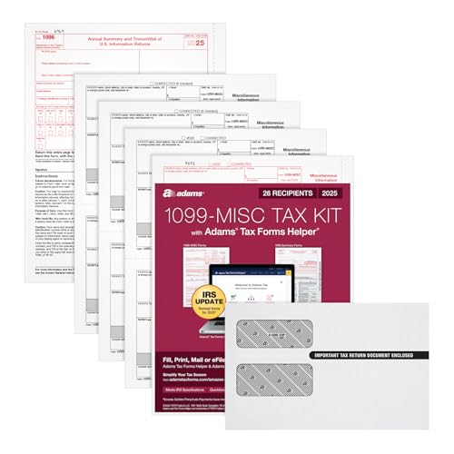 Formulaires fiscaux 1099 MISC en 4 parties et enveloppes auto-adhésives