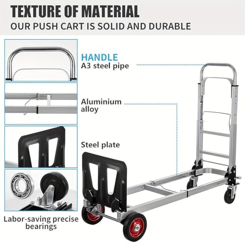 Carretilla de aluminio resistente con ruedas de goma miniatura 7