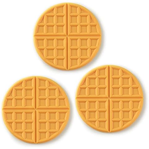 Kaiihome Silicone Kitchen Trivets Pot Holders Round Waffle Hot Pads Plate Holder – Set of 3 (Yellow) Cover