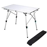 campingtisch holzplatte 【Robust Materialien】: Der Camping Tisch Übernahme des haltbaren Aluminiummaterials unt ABS Anti-Rutsch-Beinkappen , leicht ,wasserdicht, sonnengeschützt, stark und langlebig, damit Sie es sicherer verwenden können. Im Gegensatz zu normalen Stofftischen gibt Multifunktionstisch eine stabilere und flachere Oberfläche.