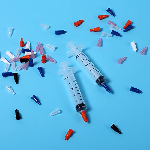 300 Stück Spritzenspitzenkappen für Luer-Lock, Spritzen Kappen mit Aufbewahrungsbox syringe cap für Spritzengleitspitze (6 Farben)
