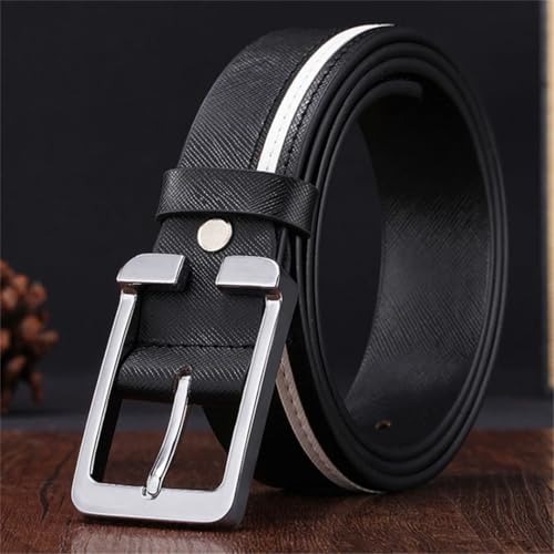 Men’S 3.3Cm Split Leather Pin Buckle Casual Belt Luxury Patchwork Strap For Everyday Wear With Jeans3