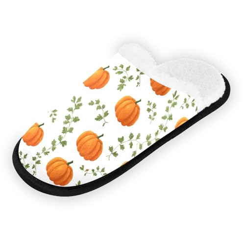 Retro Autumn Yellow Pumpkin Slippers For Women Men Soft Memory Foam Non-Slip Hallowmas Winter Indoor House Shoes Travel Slipper2