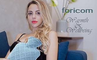 FORICOM Hot Water Bottle with Soft Cover, Sweater,Hot Water Bags for Pain Relief 2 Liter,Heat Pad,Hot and Cold Therapy (Sky Blue)