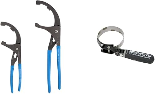 Miniatura 1 de Channellock - Llave de filtro de aceite de 2 piezas (OF-2) y llave giratoria estándar Lisle 57030 para filtro de aceite