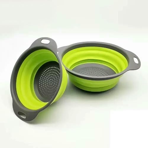 JJDFW - Cesta de Drenaje Plegable de Silicona para Lavar Frutas y Verduras, colador, escurridor Plegable, Herramienta de Almacenamiento para Cocina