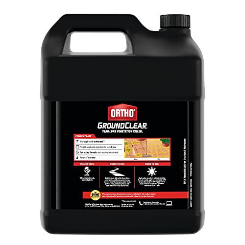 Ortho Groundclear Year Long Vegetation Killer1 - Concentrate, Visible Results In 3 Hours, Kills Weeds And Grasses To The Root When Used As Directed, Up To 1 Year Of Weed And Grass Control, 2 Gal. #TOP1