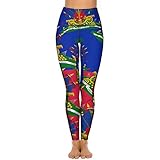 TAIZIYEAH Elegant Casual Haiti Flag Yoga Pants for Women Girl's Summer Sun Beach L