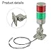 LED Signal Tower Stack Light for Rotatable Base, 110V-220V AC, IP54 Rated, for Industrial Machine Status Indication, Red+Orange+Green+Blue+White(2-Level with Buzzer)