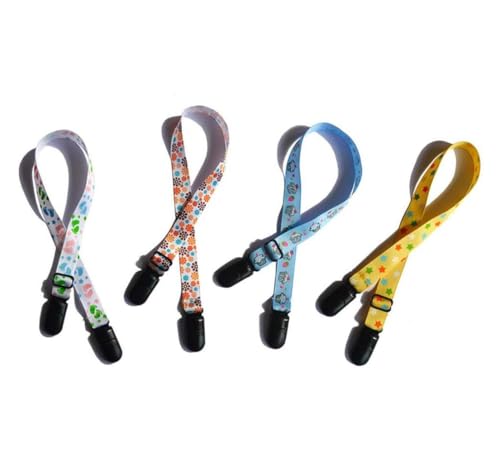 erioctry 4Pcs Baby Elderly Adult Adjustable Assorted Colour Bib Clip Neck Strap Napkin Clip Lanyard