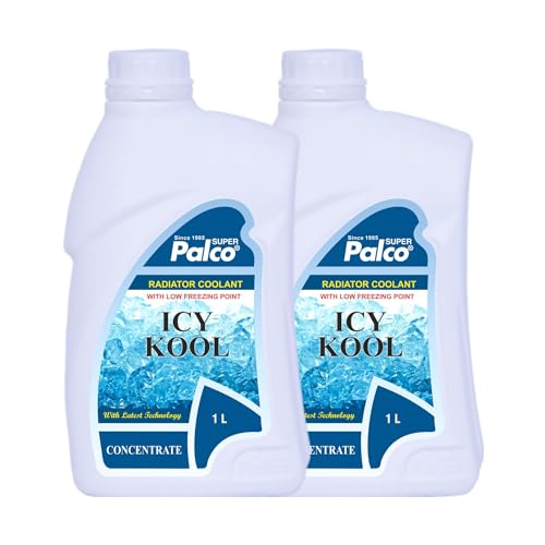 Image of PALCO Icy Kool Radiator Coolant for Car 1 Litre (Pack of 2), Advanced Low Freezing Point Antifreeze Green Concentrate Coolant for Engine