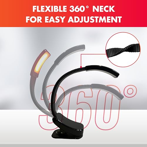 Image of Mito Red Light - Flex Reader - Red Light Book Lights for Reading at Night - Portable, Rechargeable Book Light Clip On with 360 Gooseneck - Reading Lights for Books in Bed