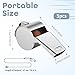 Whistle, 3 PCS Whistle for Coaches, Whistle for Teachers, Stainless Steel Whistles Coach Whistle with Lanyard Referee Whistle Loud Crisp Sound Sports Whistle for Adults Coaches Referees Officials