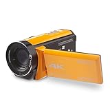 Vivitar - 4K Camcorder Ultra HD Lens, 4K Camera for Video Recording with 56MP, 13MP Sensor, 3' Rotatable Full Color LCD Display, 18x Zoom, Waterproof 5M/ 16.4FT, Image Stabilization, Yellow