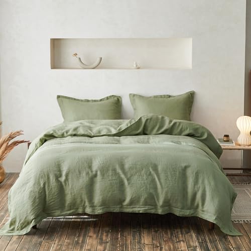 Simple&Opulence 100% Linen Duvet Cover Set with...