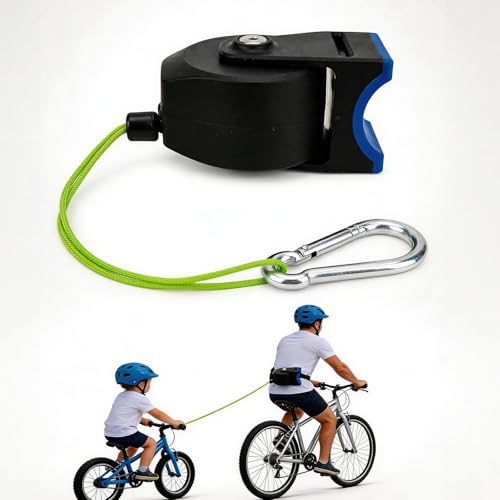 RidingRush Bike Tow Rope for Kids Retractable MTB Assist Strap with Carabiner and Storage Bag 2.3 m Bicycle Pull Line for Family Riding and Hill Support