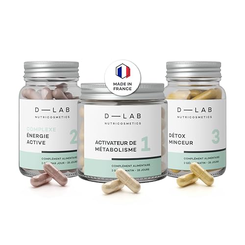 D-LAB Nutricosmetics |Programme Brûle-Graisses | Triple Action | 1 mois | Activation Métabolique | Ingrédients Naturels | Efficacité Clinique | Fabriqué en France