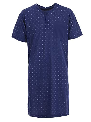 LUCKY Chemise de nuit légère à manches courtes pour homme, bleu marine, L Cover