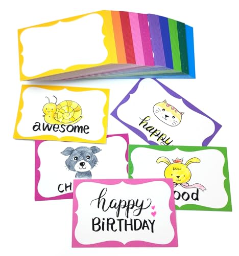 PPAPPAPPIYO Cartão de índice de papel velino com borda decorativa de 5 x 8 cm (conjunto de 100) 260