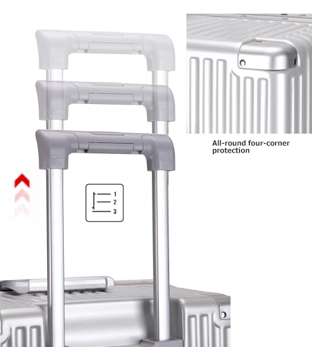 Image of feilario Super Large Aluminum Frame Checked Zipperless Luggage | Zipperless access, PC shell, TSA lock, cup /phone holder and 126L capacity suit dorm moves, moving and long trips