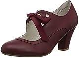 vintage pin up pumps Mit Schleife Pin up Couture WIGGLE-32 Burgundy Faux Leather UK 7 (EU 40)