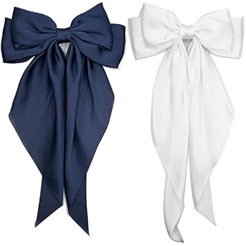 AEUNIV Large Satin Hair Bow Clips Cover