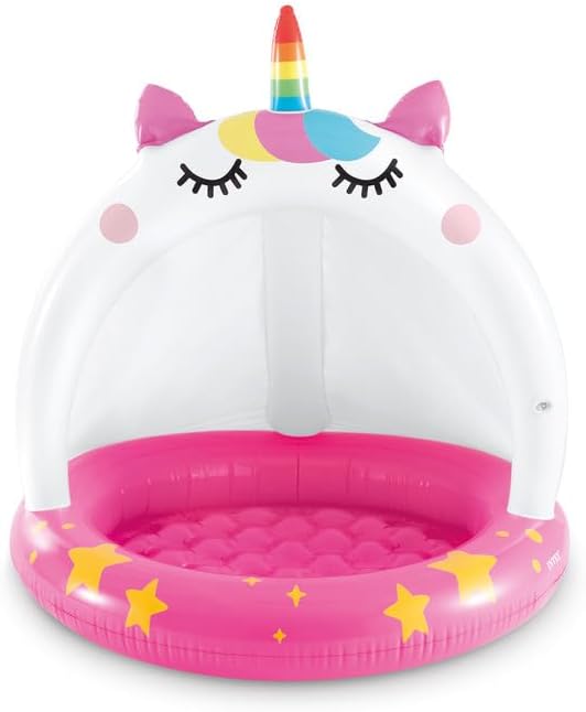 INTEX 58438EP Caticorn Inflatable Kiddie Baby Pool, 40in x 40in, for Ages 1-3