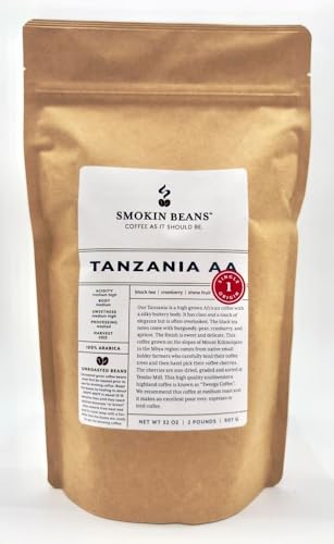2-Pound Tanzania Aa, Granos Verdes de Café Arábica Sin Tostar