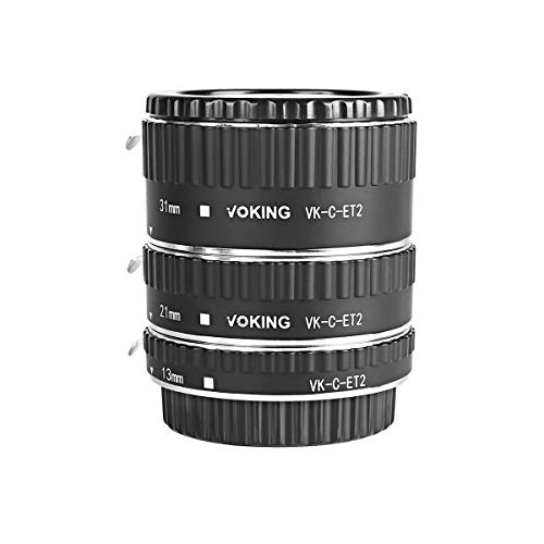 Voking Ensemble de tubes d'extension macro 13 mm + 21 mm + 31 mm pour mise au point automatique compatible avec les appareils photo reflex Canon
