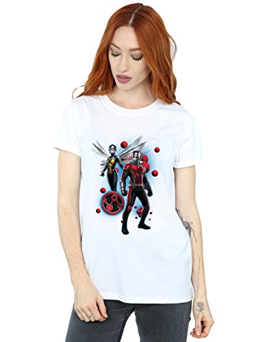 Marvel Women's Ant-Man and The Wasp Particle Pose Boyfriend Fit T-Shirt White X-Large