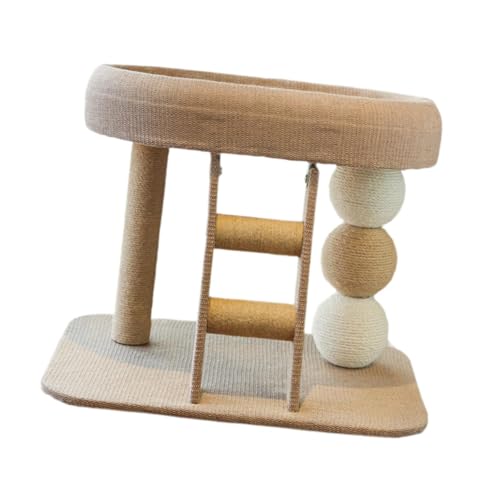 Leefasy Cat Tree and Bed, 2 Tiers Activity Center Cat House, Cute Kitten Tower for Exercise Indoor Cats Kitten