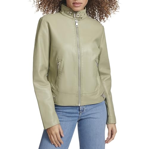 Levi's Women's Faux Leather Motocross Racer Jacket (Standard and Plus), Tea, Medium by Levi's - Image 3