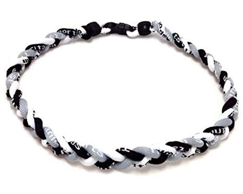 Package Of 12 Baseball Titanium Necklaces For Boys Tornado Braided Rope Softball Necklace For Girls (Black/Gray/White, 18") #TOP28
