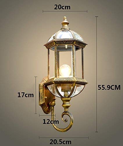 Lampe de verre de mur extérieure E27 bronze en aluminium pour villa - 2