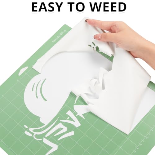 Image of HTVRONT White Heat Transfer Vinyl Roll - 12 inch x 30ft White Iron on Vinyl for Shirts, White HTV Vinyl Easy to Use, Easy to Cut & Weed for Heat Transfer Vinyl Design