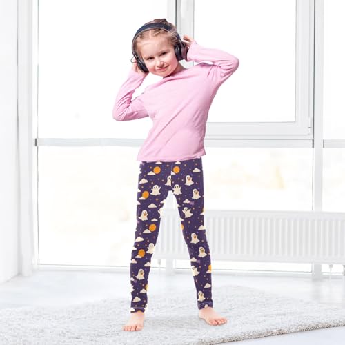 Girls' Athletic Leggings Ankle Length Yoga Dance Pants Kids Teen 4T Cute Ghost4