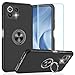 Produktbild Eingebetteter Ständer für Xiaomi Mi 11 Lite 5G Hülle, (Unzerstörbare Militärische Stoßfestigkeit) Kratzfeste Handyhülle Harte PC Matte Back und TPU Bumper Case Hülle für Xiaomi Mi 11 Lite 5G Schwarz