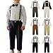Toddler Boys 2 Piece Suits Kids Graduation Formal Wedding Ring Bearer Outfits with Bow Ties & Suspenders for 1-12 Years