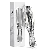 【美髪育てる頭皮ブラシ】ヘアブラシ レディース Rikuto くし 髪の毛 サラサラ スカルプリフトブラシ スカルプブラシ ヘアケアブラシ くし ソフト コンパクト シャンプーブラシ 髪くし 乾湿両用 抜け髪予防 絡まない 髪質改善 バレンタイン 誕生日プレゼント 男女両用 お風呂用 母の日 父の日 静電気防止 (シルバー)