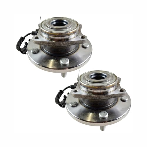 Image of TRQ Front Driver and Passenger Side Wheel Bearing and Hub Assembly Set 2 Piece Compatible with 08-16 Chrysler Town and Country 08-20 Dodge Grand Caravan 12-15 Ram Cargo Van 09-14 Volkswagen Routan